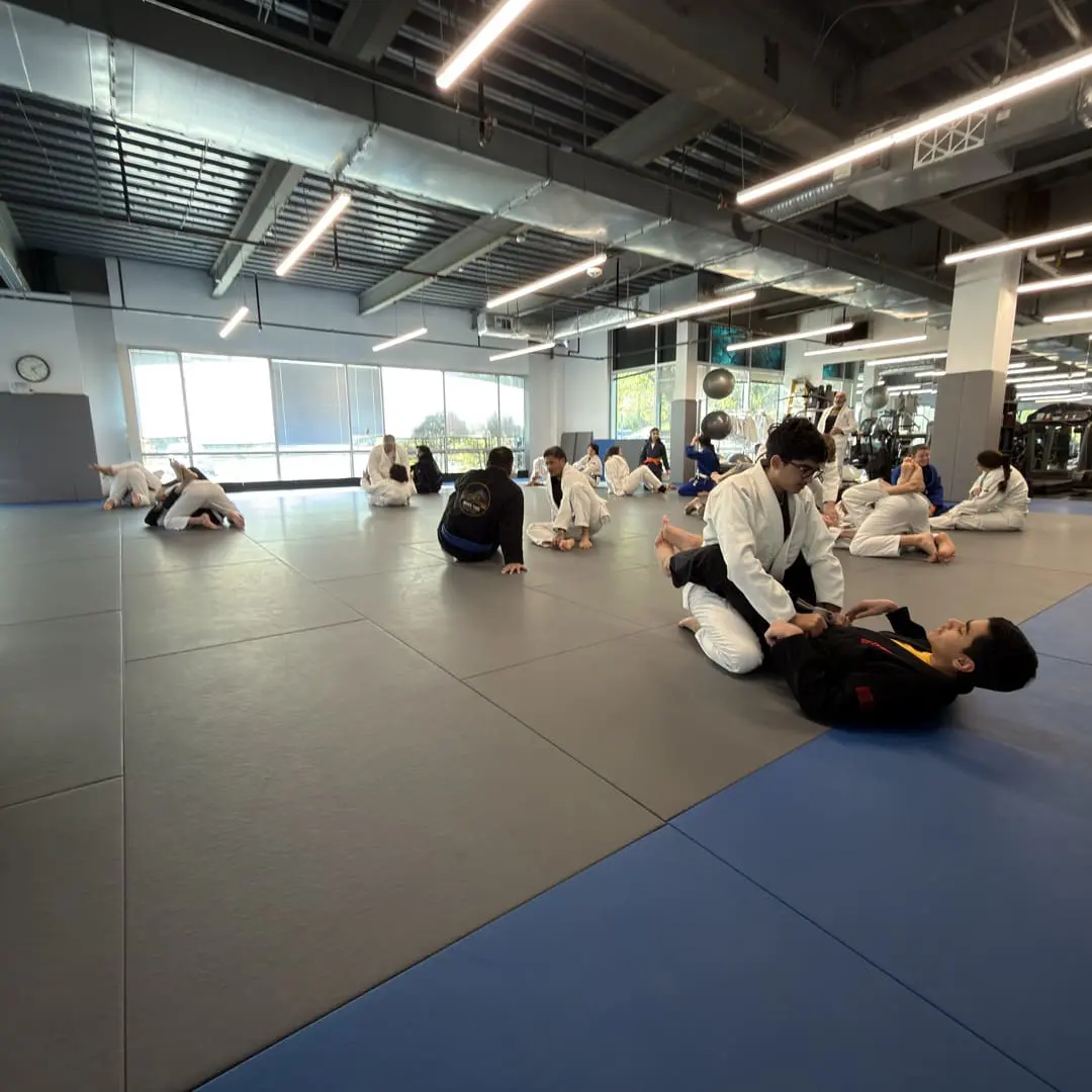 Adult BJJ class rolling on the mats at Rising Tide Hi Tech Hanover MD
